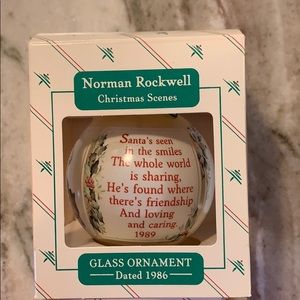 1986 Norman Rockwell Glass Ornament